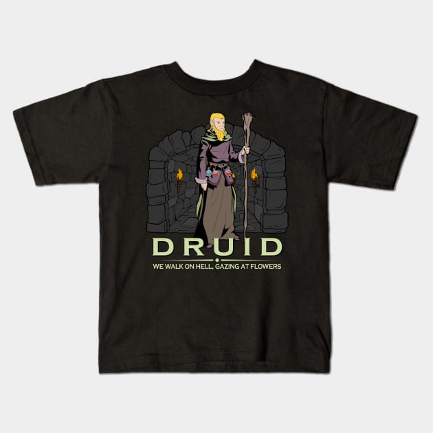 D20 Roleplaying Character - Druid Kids T-Shirt by Modern Medieval Design